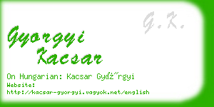 gyorgyi kacsar business card